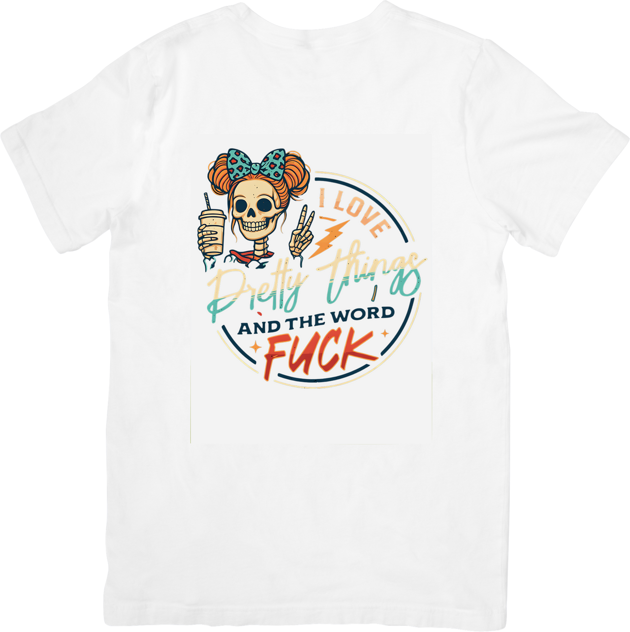 Pretty Things And The Word Skull Girl Funny Boho Graphic Tee for Contradictions