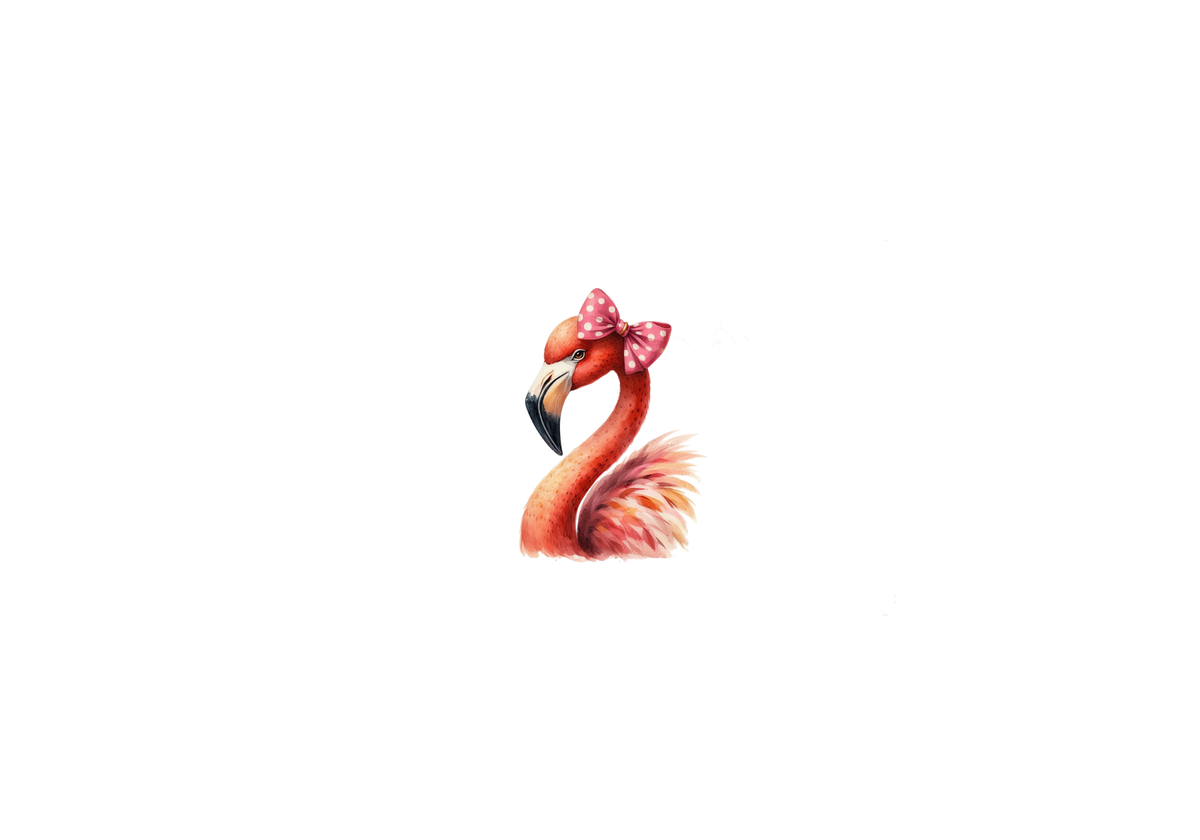 Pink Bow Flamingo Throw Pillow | Cute Watercolor Bird Decorative Pillow | Girls Room Gift