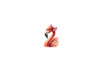 Thumbnail for Pink Bow Flamingo Throw Pillow | Cute Watercolor Bird Decorative Pillow | Girls Room Gift