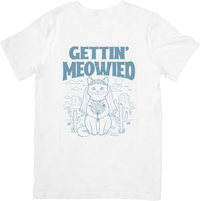 Thumbnail for Gettin Meowied Cat Bride Funny Wedding Cat Graphic Tee Bachelorette Party Must-Have
