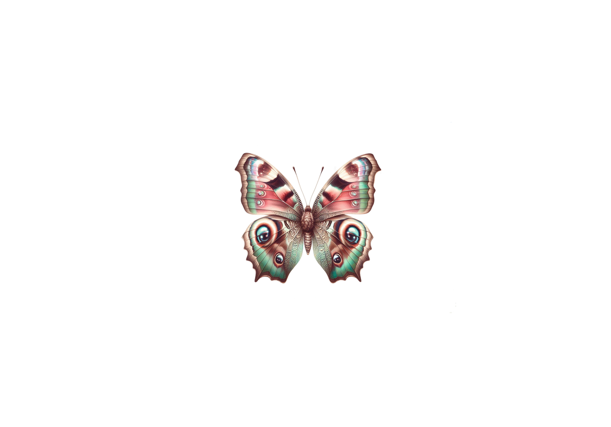 Iridescent Butterfly Throw Pillow | Pink Green Eyespot Wings Decorative Pillow | Nature Lover Gift