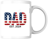 Thumbnail for Patriotic DAD Est. 2024 Mug | American Flag New Dad Coffee Mug | Father's Day Gift