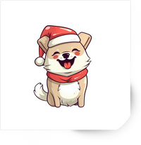 Thumbnail for Christmas Puppy Sticker | Cute Santa Hat Dog Vinyl Decal | Holiday Kids Gift