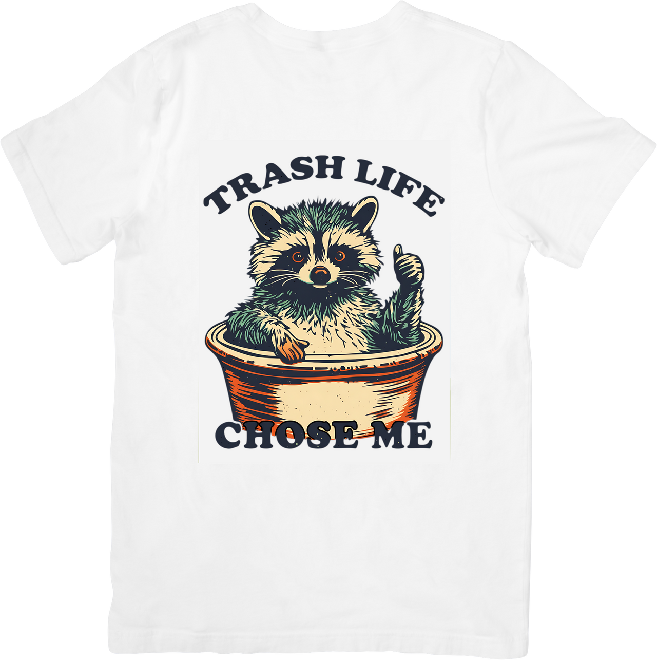 Trash Life Chose Me Raccoon Vintage Funny Animal Graphic Tee for Humor Lovers