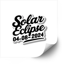 Thumbnail for Solar Eclipse 2024 Retro Script Commemorative Vinyl Decal Sticker for Sky Watchers