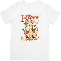 Thumbnail for I Love You So Much Llama Cute Boho Animal Graphic Tee Perfect Valentine Gift