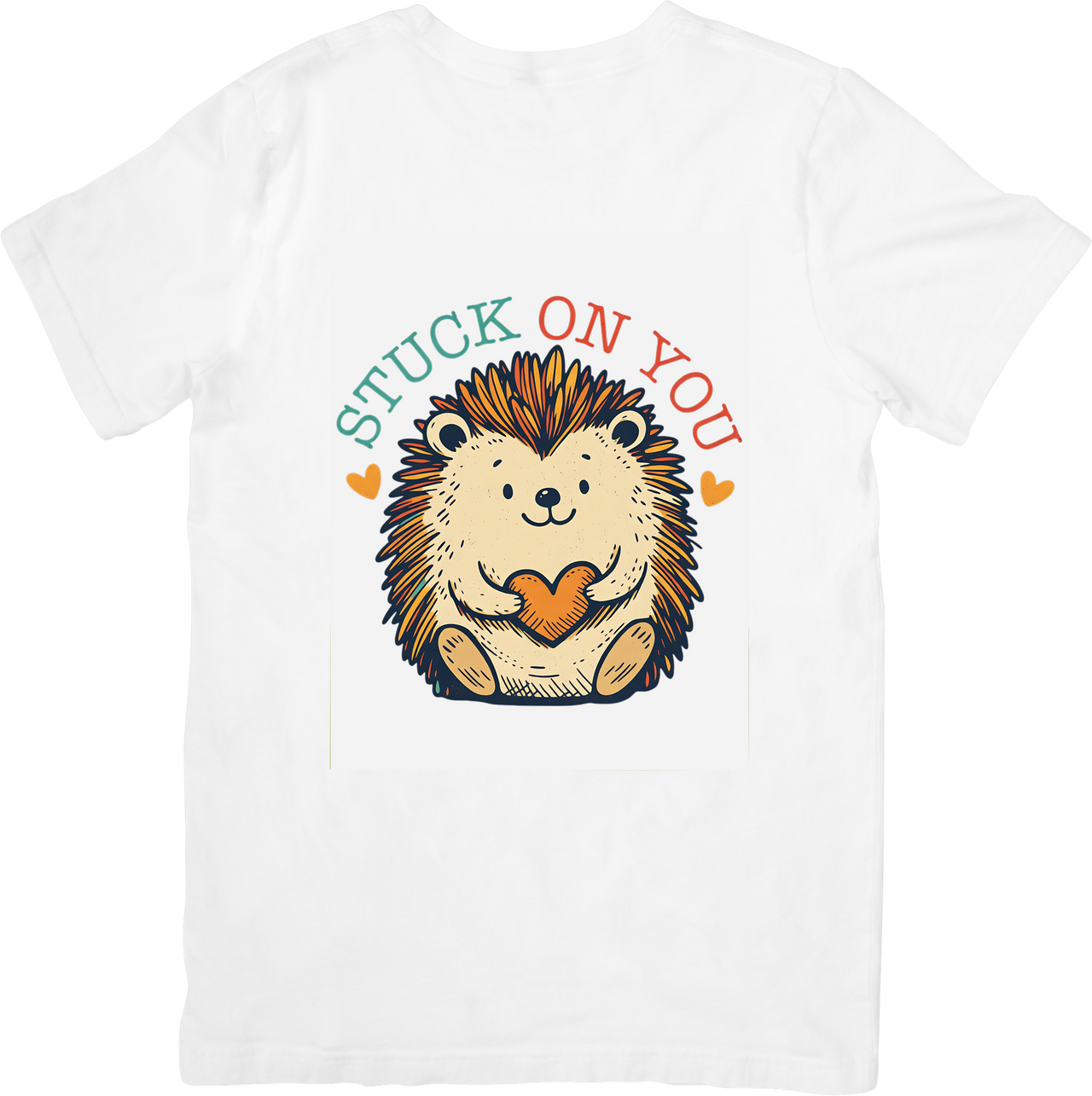 Stuck On You Hedgehog Cute Vintage Animal Graphic Tee Perfect Love and Valentine Gift