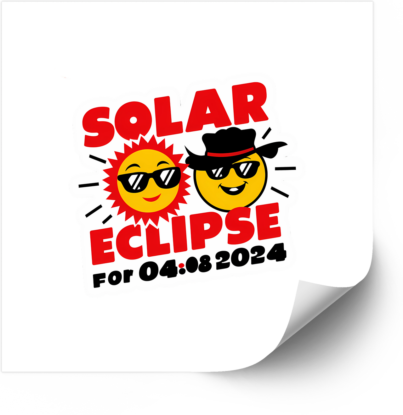 Solar Eclipse Funny Sun And Moon Retro Humorous Celestial Vinyl Decal Sticker