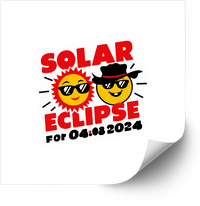 Thumbnail for Solar Eclipse Funny Sun And Moon Retro Humorous Celestial Vinyl Decal Sticker