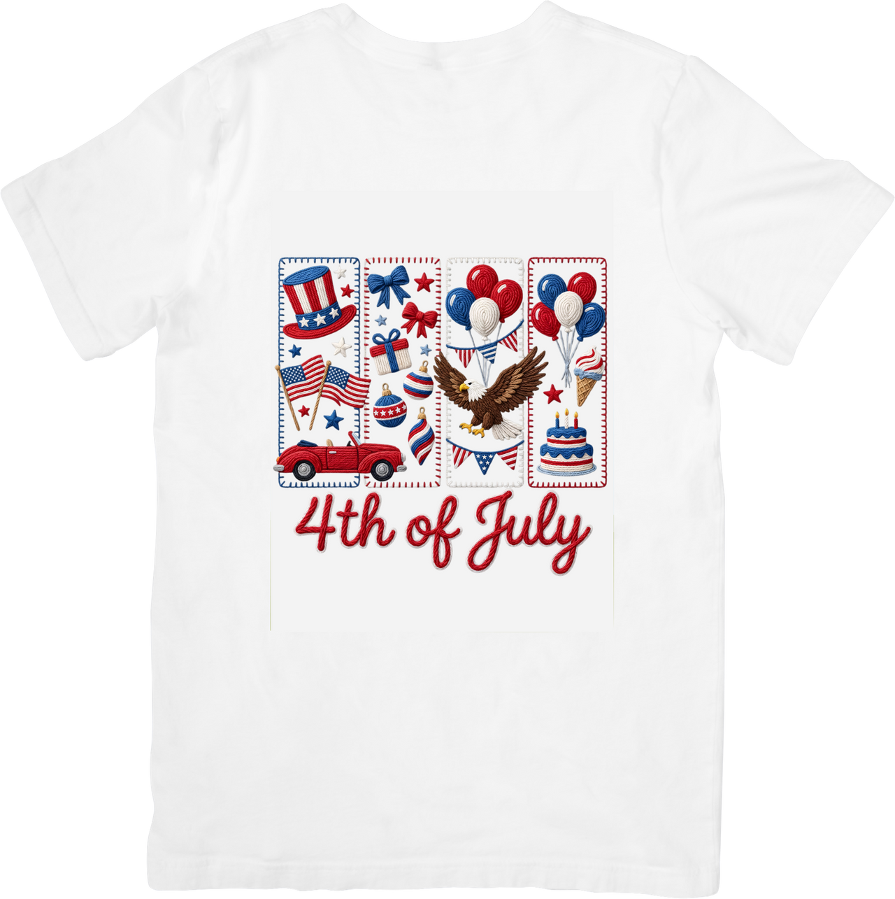 Fourth of July Collage Patriotic Independence Day Graphic Tee July 4th Gift