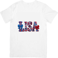 Thumbnail for USA Educator Pride Boho Floral American Classroom Graphic Tee Fourth of July Teacher Gift