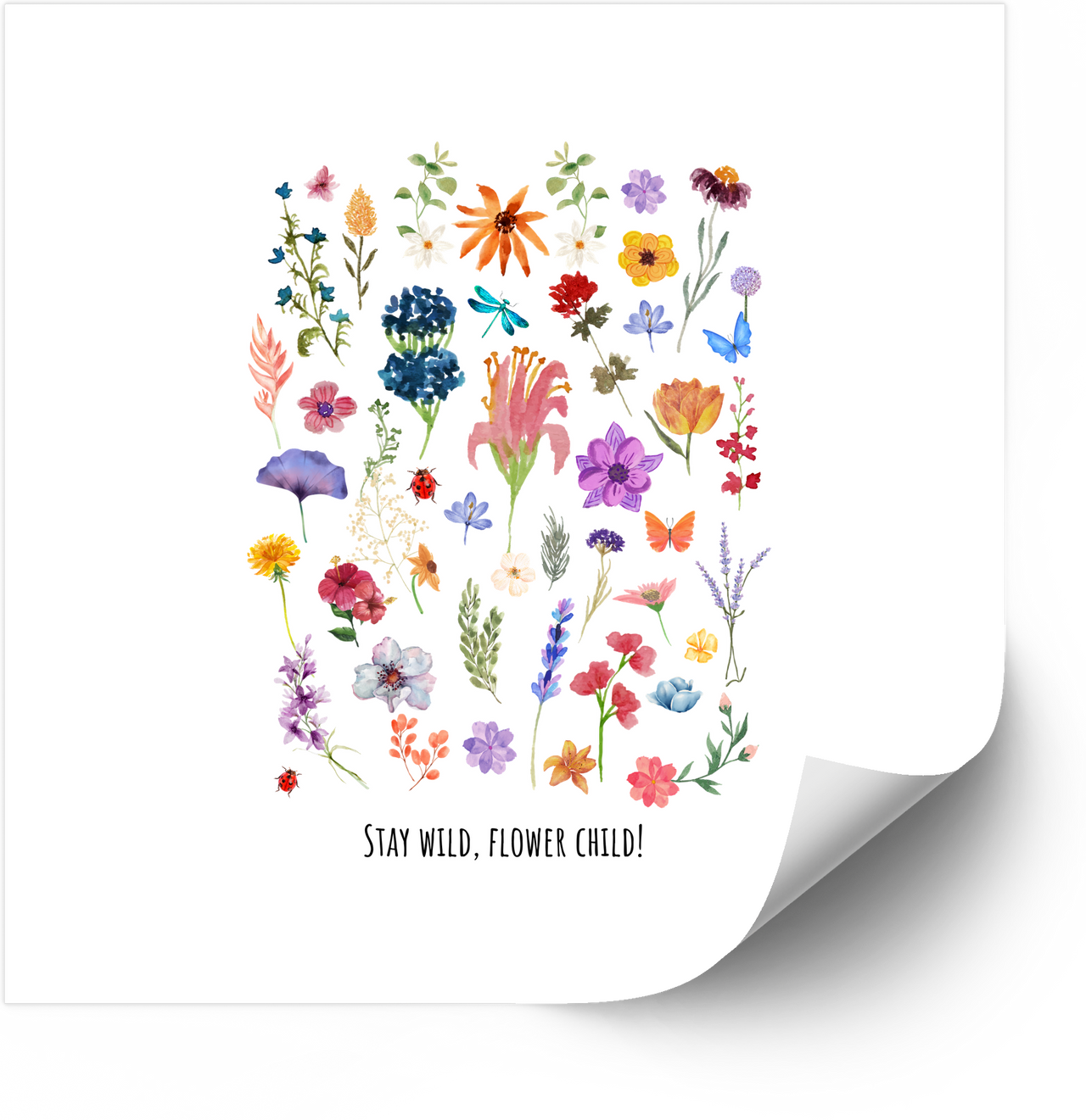 Stay Wild Flower Child Wildflower Floral Boho Nature Vinyl Decal Sticker