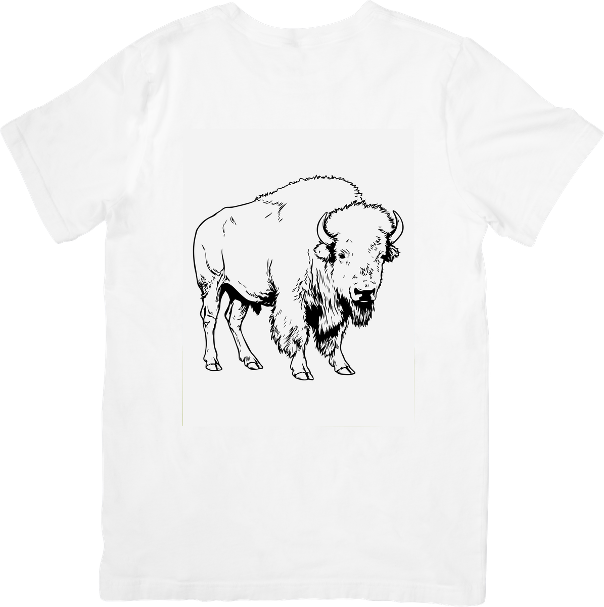 American Bison T-Shirt | Hand-Drawn Buffalo Sketch Graphic Tee | Wildlife Western Gift