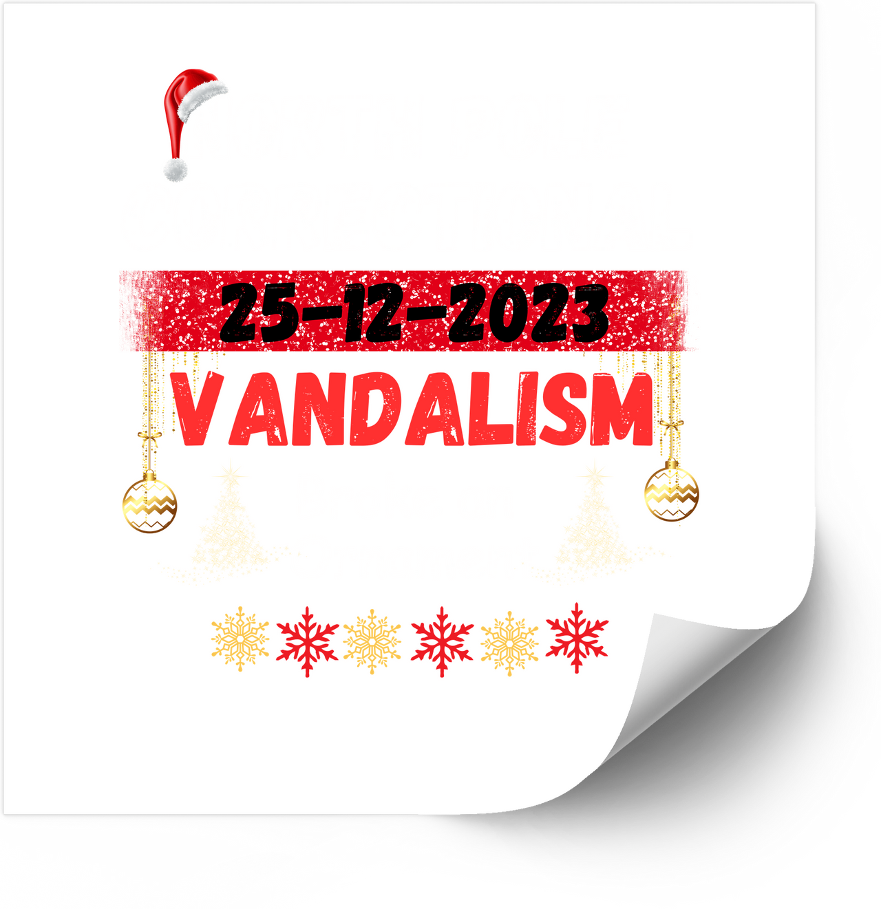Christmas Vandalism Funny Holiday Seasonal Vinyl Decal Sticker