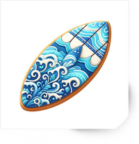Thumbnail for Ocean Wave Surfboard Sticker | Blue Swirl Pattern Vinyl Decal | Surfer Beach Gift