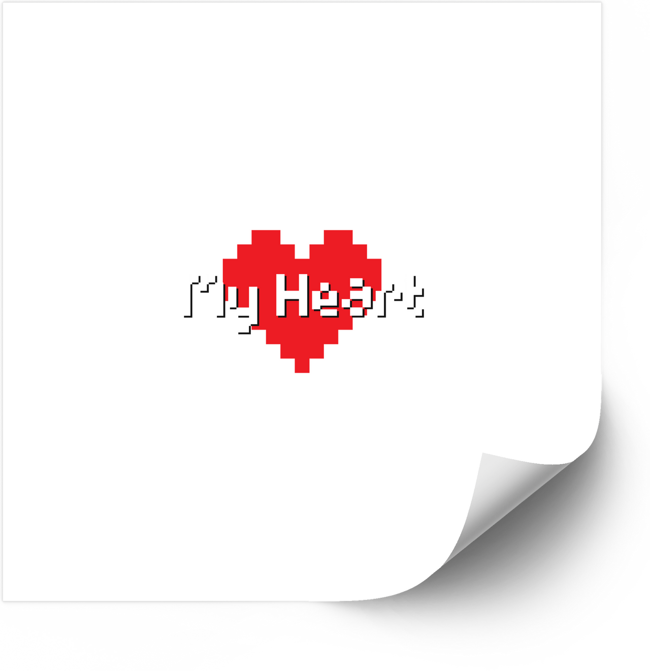 My Heart Pixel Art Retro Y2K 8-Bit Boho Heart Vinyl Decal Sticker