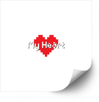 Thumbnail for My Heart Pixel Art Retro Y2K 8-Bit Boho Heart Vinyl Decal Sticker