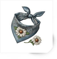 Thumbnail for Daisy Bandana Sticker | Vintage Floral Paisley Scarf Vinyl Decal | Boho Country Gift