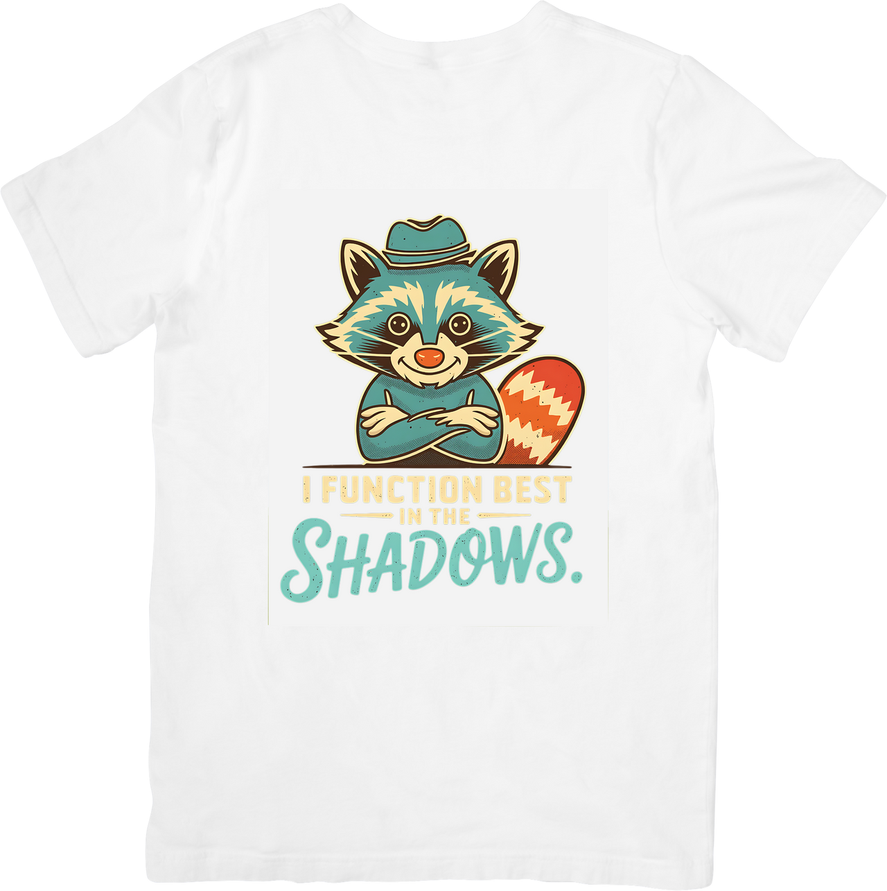 Raccoon Functions Best In The Shadows Funny Vintage Animal Graphic Tee