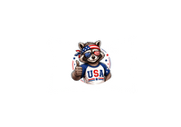 Thumbnail for Patriotic Raccoon Throw Pillow | USA Thumbs Up Decorative Pillow | 4th Of July Gift