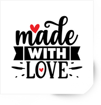 Thumbnail for Made With Love Sticker | Hand-Lettered Heart Quote Vinyl Decal | Crafter Baker Gift