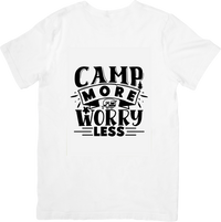 Thumbnail for Camp More Worry Less T-Shirt | Retro Outdoor Adventure Graphic Tee | Camping Gift