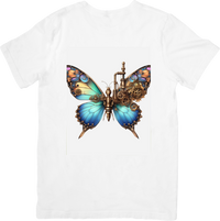 Thumbnail for Steampunk Butterfly T-Shirt | Mechanical Gear Wings Graphic Tee | Steampunk Lover Gift