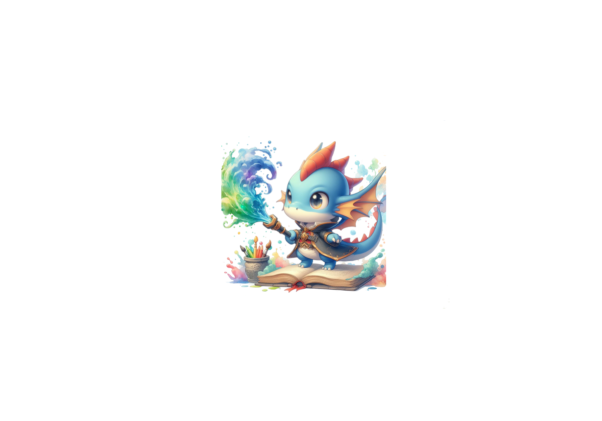 Baby Dragon Wizard Throw Pillow | Watercolor Magic Spell Decorative Pillow | Kids Room Gift