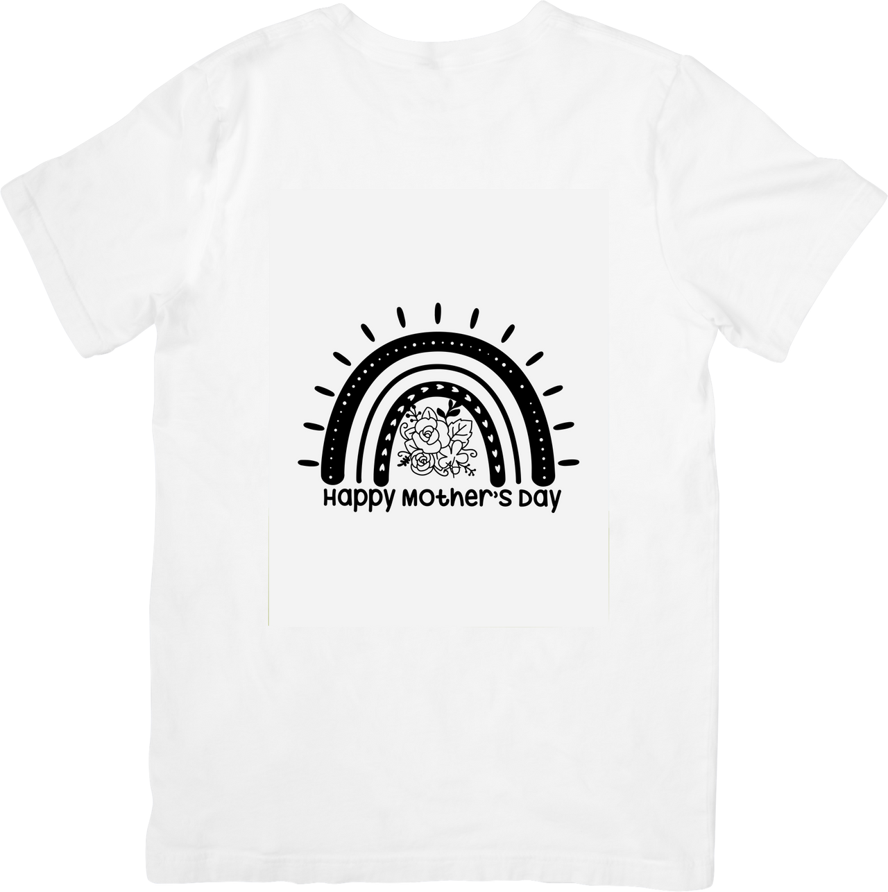 Happy Mothers Day Boho Rainbow Minimalist Floral Graphic Tee Mom Appreciation Gift