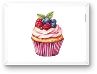 Thumbnail for Berry Cupcake Wall Art | Watercolor Dessert Print | Bakery Kitchen Gift