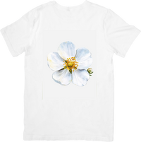 Thumbnail for White Wild Rose T-Shirt | Delicate Watercolor Floral Graphic Tee | Botanical Nature Gift