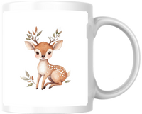 Thumbnail for Cute Baby Deer Mug | Watercolor Woodland Fawn Coffee Mug | Nursery Animal Gift